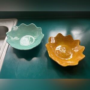 Rebecca Wood scallop edge salad / pasta bowls - set of 2